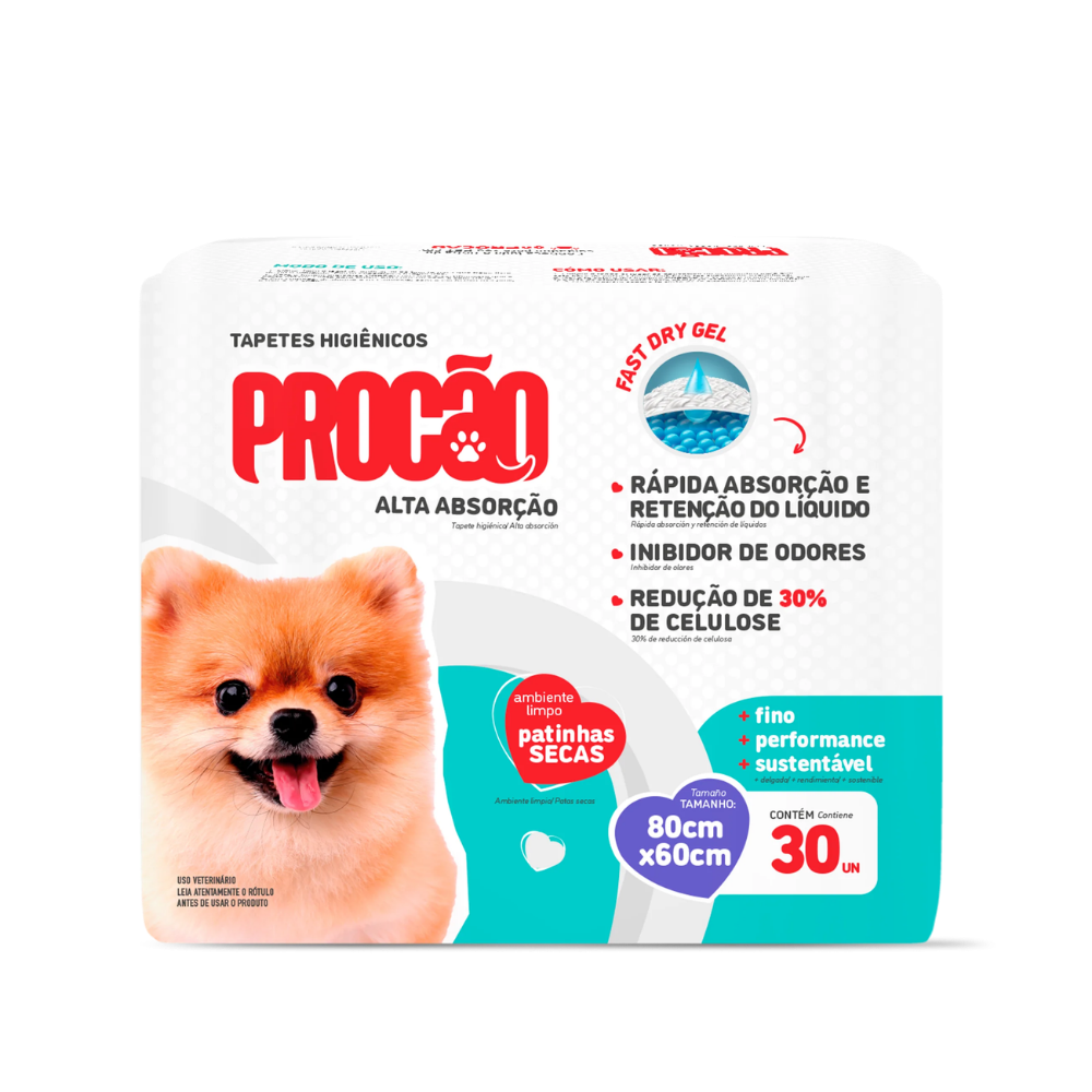 Procão Tapetes Higiênicos 60x55 e 80x60 – 7 e 30 uni.